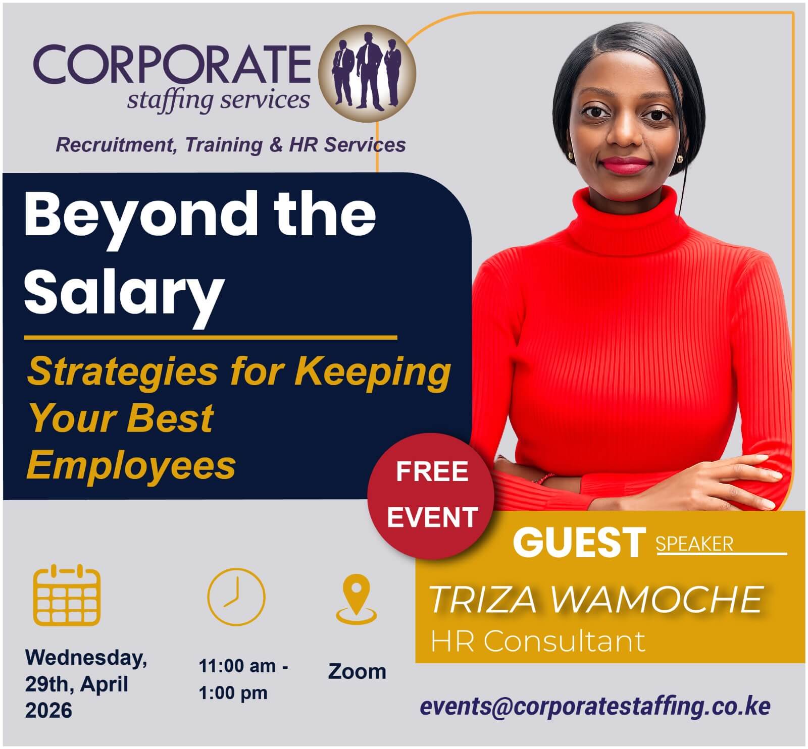 Beyond the Salary: Strategies for Keeping Your Best Employees (Free Online Event) 29th April 2026